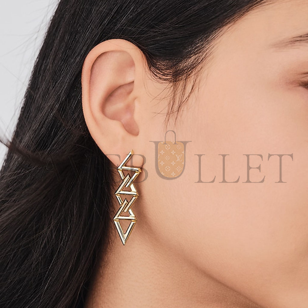 l**is V*t*n lv volt curb chain earrings, yellow gold q96971